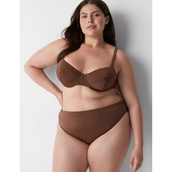 Lane Bryant Cacique Underwire Balconette Swim Bikini Top 42C - Picture 5 of 5